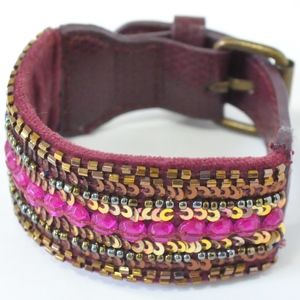 Bohemian Bracelet | Beaded Maroon Belt Bracelet